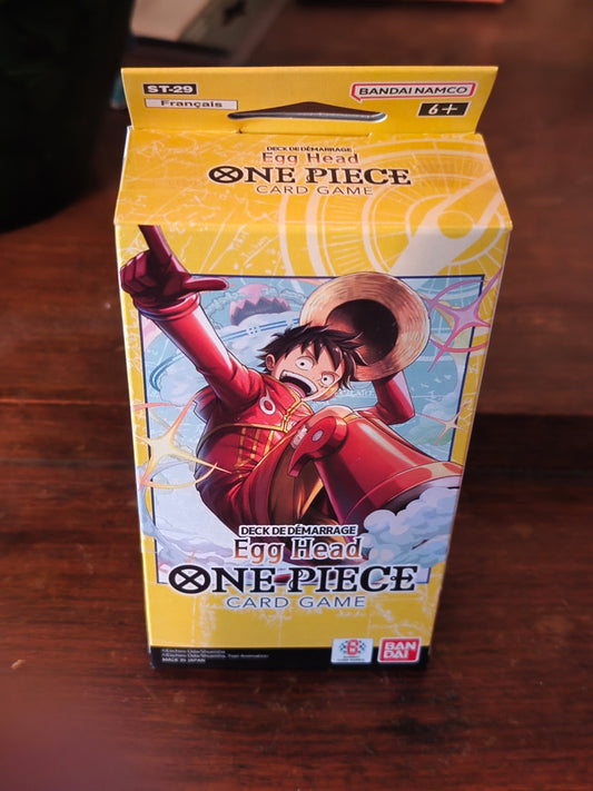 Deck de démarrage One Piece Card Game ST-29 Egg Head en français, prêt à jouer pour débuter