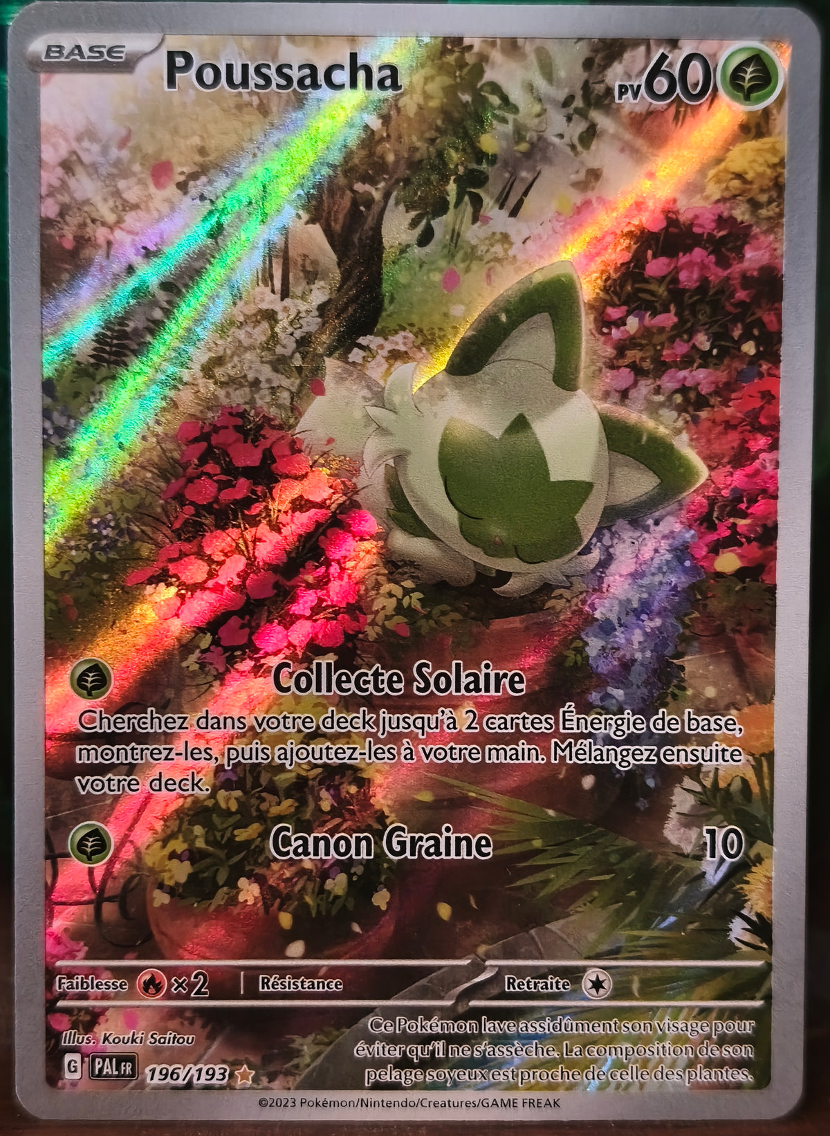 Carte Pokémon Poussacha 196/193 Évolutions à Paldea, photo complémentaire de l'exemplaire vendu