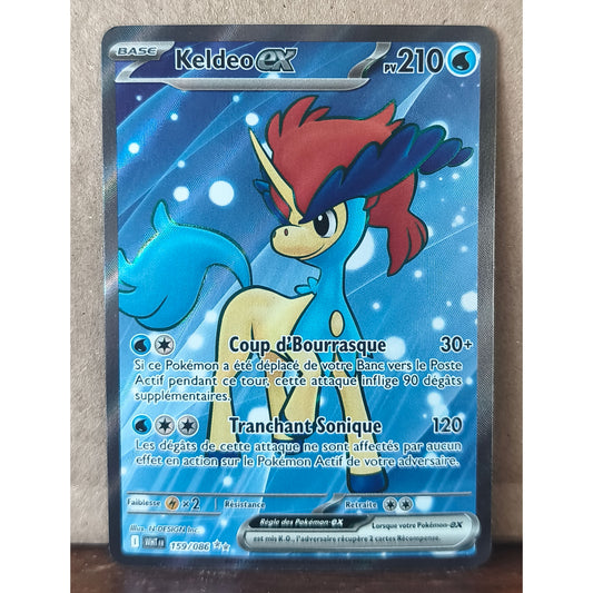 Carte Pokémon Keldeo EX 159/086 Flamme Blanche, recto de l'exemplaire vendu