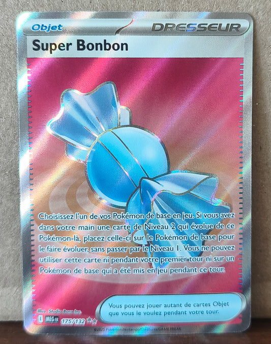 Carte Pokémon Super Bonbon 175/132 Ultra Rare Méga-Évolution, recto de l'exemplaire vendu