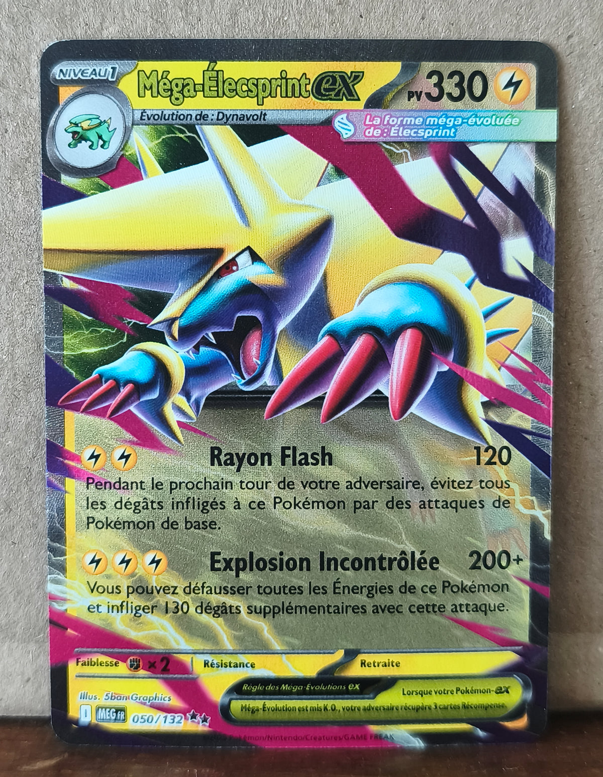 Carte Pokémon Méga-Élecsprint 050/132 Méga-Évolution, recto de l'exemplaire vendu