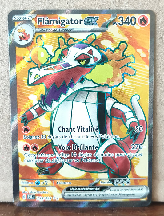 Carte Pokémon Flâmigator EX 233/193 Évolutions à Paldea, recto de l'exemplaire vendu
