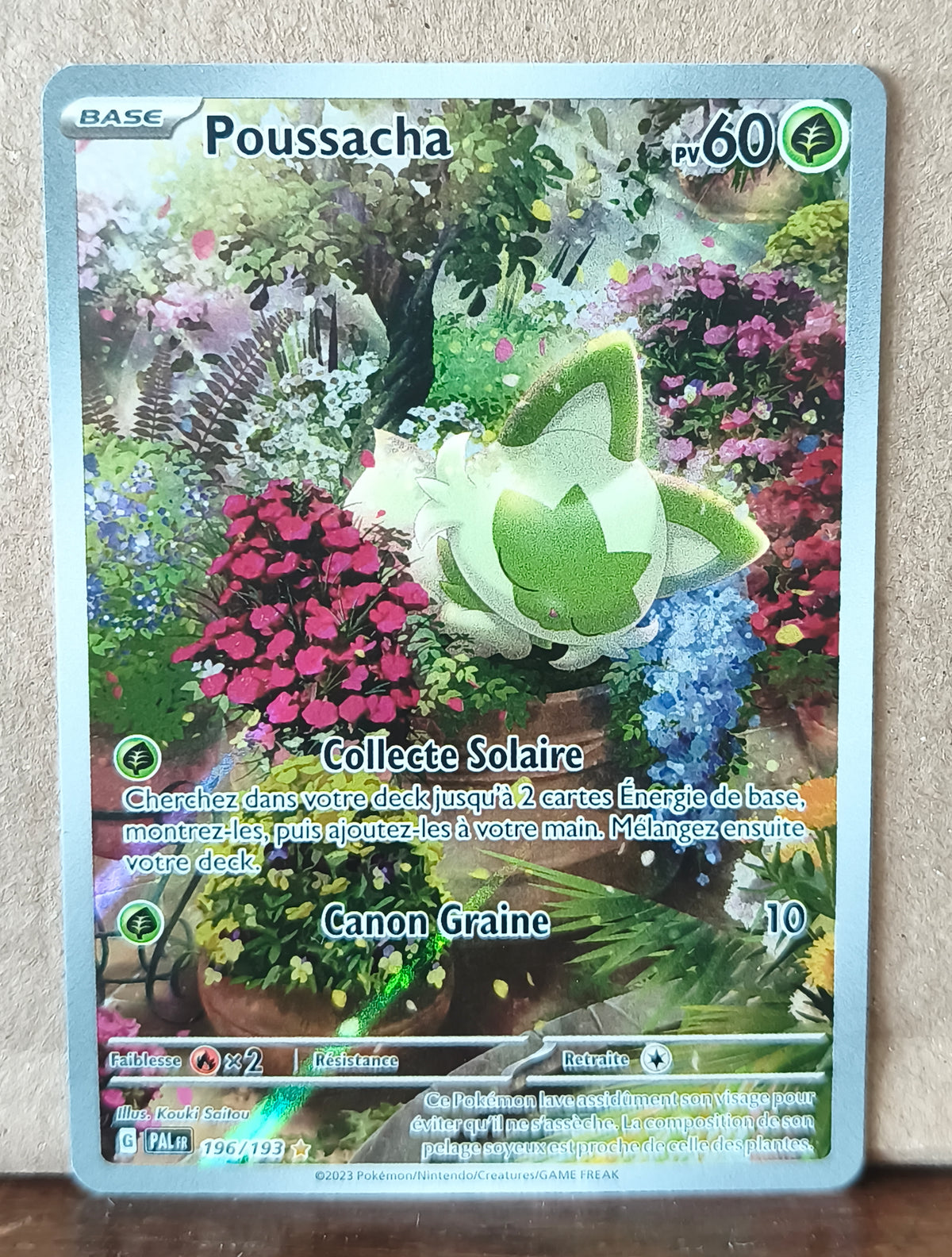 Carte Pokémon Poussacha 196/193 Évolutions à Paldea, recto de l'exemplaire vendu