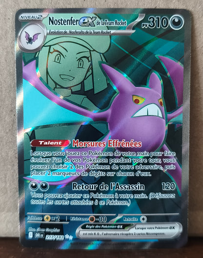 Carte Pokémon Nostenfer ex 217/182 Team Rocket Rivalités Destinées, recto de l'exemplaire vendu