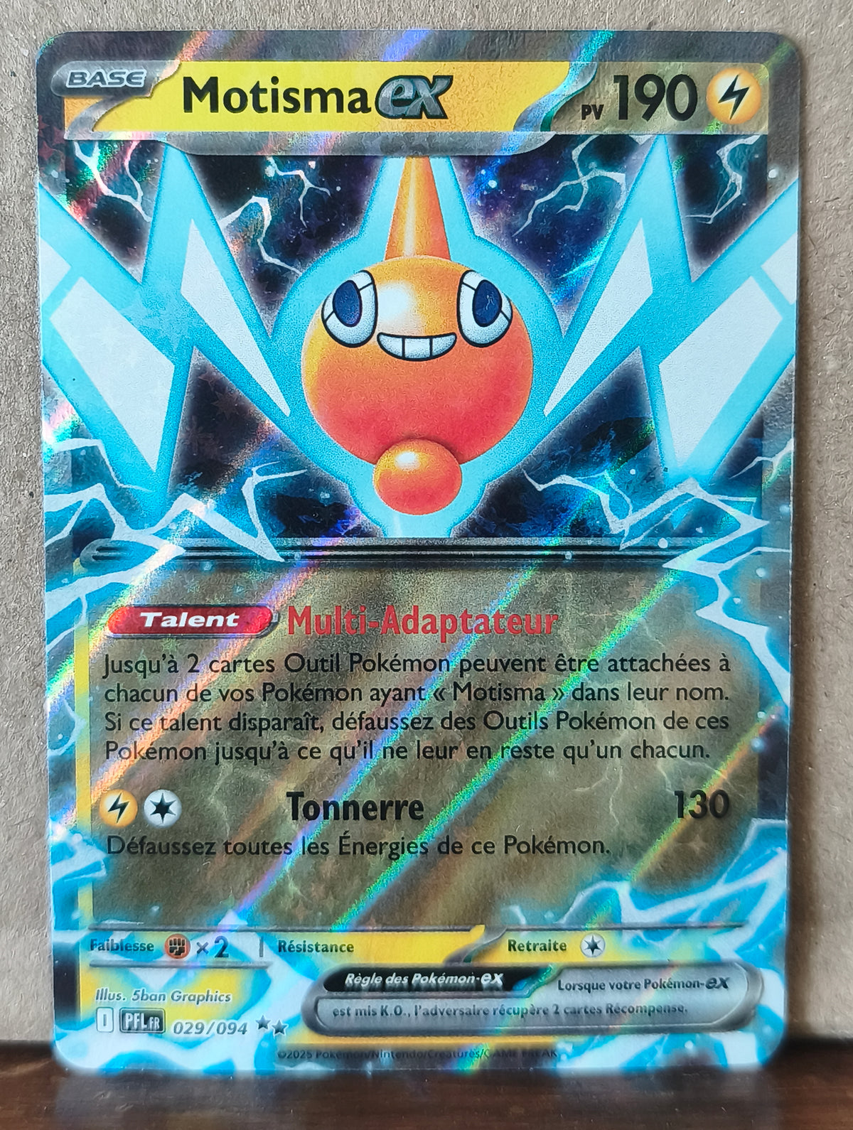 Carte Pokémon Motisma EX 029/094 Flammes Fantasmagoriques, recto de l'exemplaire vendu