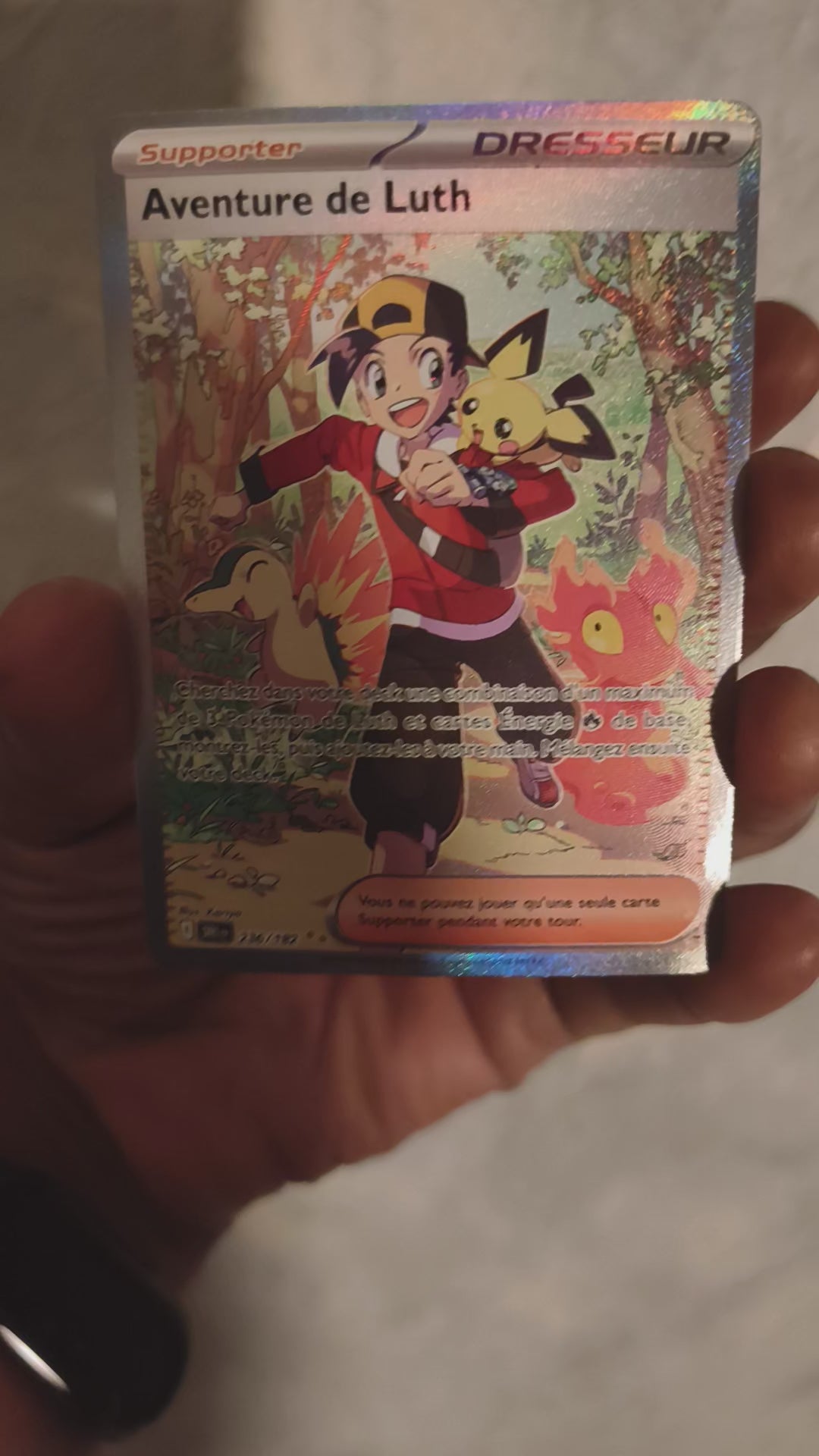 Vidéo de la carte Pokémon Aventure de Luth DRI 236/182 Illustration Spéciale Rare FR, exemplaire vendu